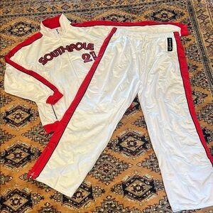 Vintage NWT Southpole White and Red Tracksuit XL XXL